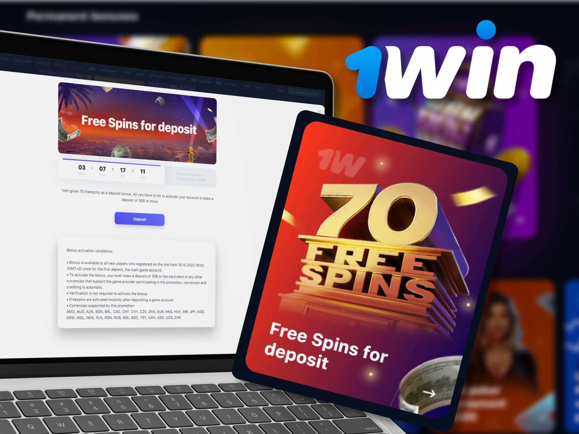 1win promo code for free spins